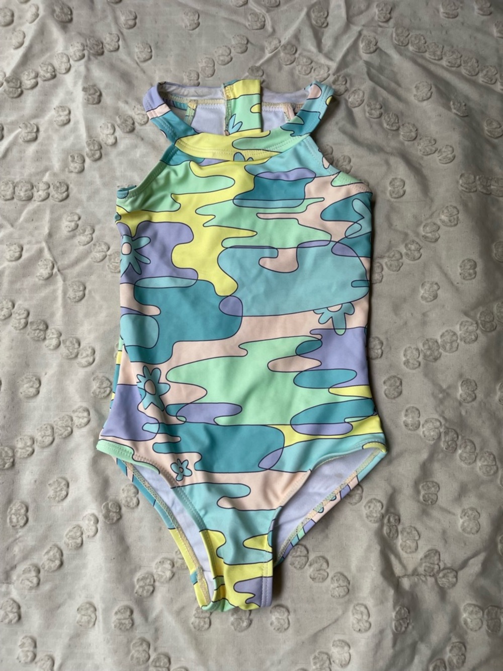 Pastel Camouflage One-Piece Swimsuit for Kids - Multicolor